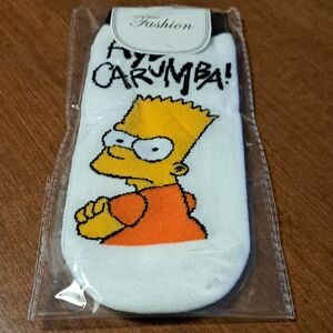 Fashion Bart Simpson Socks - White and Orange